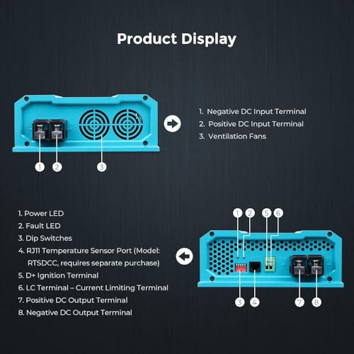 RENOGY REGO 12V 60A DC-DC Battery Charger with LiFePO4 Activation, Waterproof Smart Battery Charger Compatibility with Flooded, Gel, AGM, and Lithium Batteries for RV Marine Truck All Weather