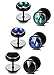FIBO STEEL 3 Pairs Stainless Steel Round Stud Earrings for Men Women CZ Earrings,8MM