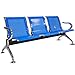 kinbor Waiting Room Chairs - Airport Office Reception Waiting Area Bench Guest Room Chairs Salon Barbershop Bench (Blue, 3-Seat)
