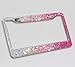 TASIRO Pure Handmade 1000+pcs 8 Facets Waterproof Bling Bling Rhinestones Stainless Steel License Plate Frame Bonus Matching Screws Caps (White/Pink/Rosered)