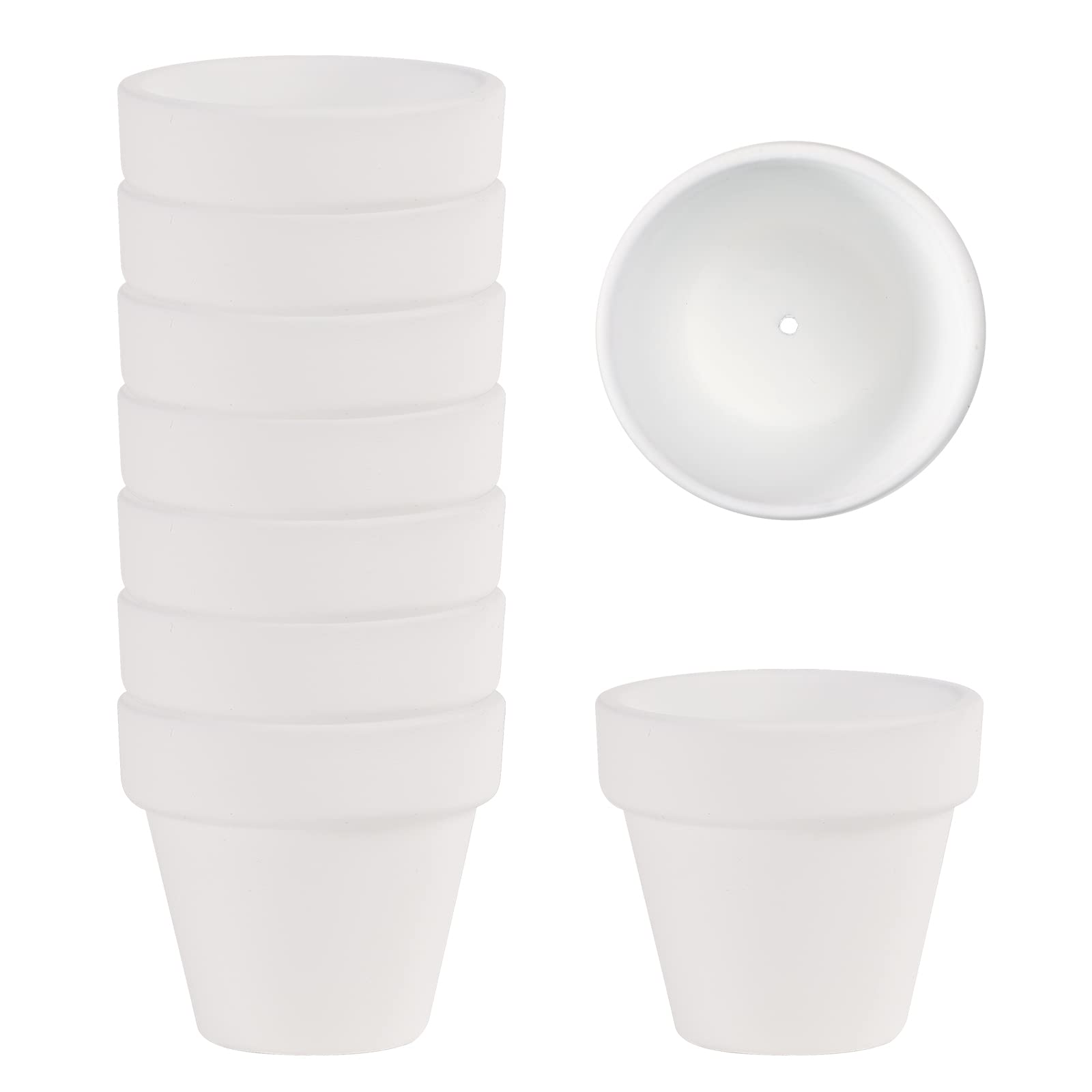 Photo 1 of 9 Pcs Small Mini White Clay Pots 2.1'' Terracotta Pot Clay Ceramic Pottery Planter Cactus Flower Pots Succulent Nursery Pots- Great for Window Boxes, Cactus, Plants, Crafts, Wedding Favors