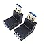 SinLoon 2pcs USB 3.0 up Down Male to Female Extension Adapter Combo Upward and Downward 90 Degree Right Angle USB 3.0 Super-Speed Connector Adapter(Black)