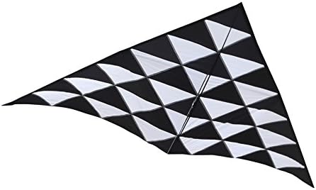 RoarSoar Uttarayan Tringle Child or Adult Easy to Fly Kite, 138"/Large, Black/White