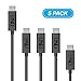 USB Type C Cable 5 Pack, UNU Type C to Type A 2.0 Male 5Gbps (3.3 Feet 3 Pack, 6.6 Feet 1 Pack, 1 Feet 1 Pack) for Google Pixel/Pixel XL, Galaxy S7/S7 Edge, Nexus 6P, Nexus 5X and More Type-C Devices