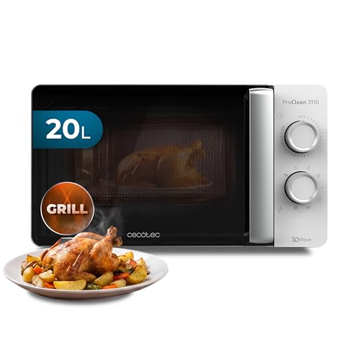 Microonde con Grill 20L ProClean 3110 Wave. 700 W, Grill 800 W, Capacità 20 L, Tecnologia 3DWave, Modalità Scongelamento, 6 Livelli di Potenza, Timer 30 min, Bianco