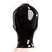 EXLATEX Unisex Latex Rubber Mask Party Accessories Club Hood With The Hole For Mouth (Large, Black)