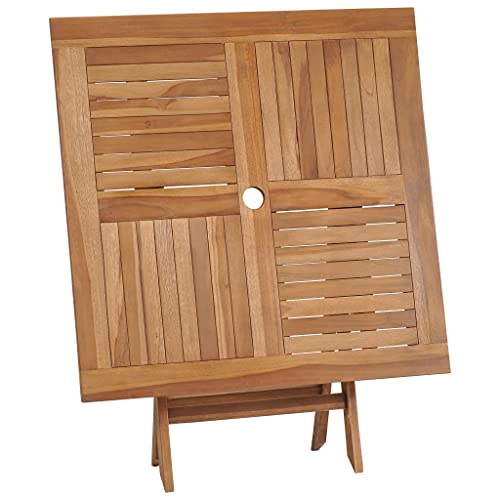 Vigleco Klappbarer Gartentisch 85x85x76 cm Teak Massivholz – Bild 6