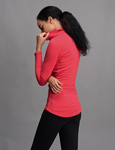 NEARKIN (NKNKWTT791 Women Soft Fleece Lined Comfy Slim Cut Upturned Collar Zipup Tshirts HOTPINK US S(Tag Size M) - Thumbnail 7