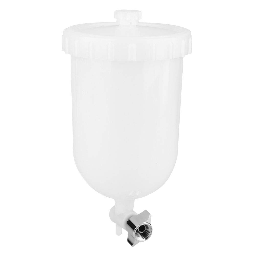 Photo 1 of Spray  Cup, Paint Sprayer Cup Plastic Cup 400ml Plastic Side Feed Spray Cup Spray Gun Pot Side Feed Plastic Paint Cup for W101 W71 R 2 K 2 F 2