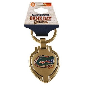Ncaa Florida Gators Metal Heart Locket Keychain
