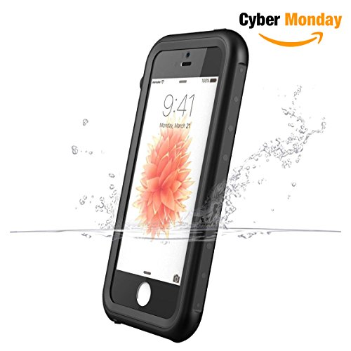 iPhone SE/5S/5 Waterproof Case, iThrough iPhone SE Underwater Case, Dust Drop Snow Shock Proof, Heavy Duty Protective Carrying Case Cover for iPhone SE 5S 5 Black