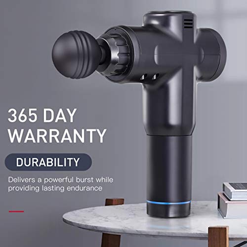 Massage Gun Deep Tissue for Athletes - Handheld Portable Electric Full Body Percussion Massager for Pain Relief, 6 Speed with 6 Massage Heads (Black)