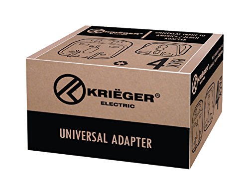 KRIËGER Grounded Universal UK Hong Kong (type G) British Plug Adapter Adaptor - 4 Pack