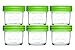 Nellam Baby Food Storage Containers - Leakproof, Airtight, Glass Jars for Freezing & Homemade Babyfood Prep - Reusable, BPA Free, 6 x 4oz Set, that is Microwave & Freezer Safe