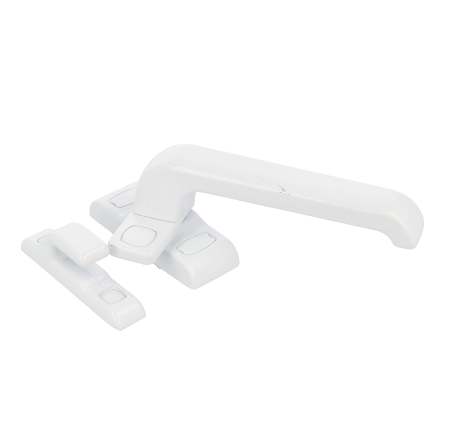 Amig - Locking Handle for Doors and Windows Mod. Gamma | 122 x 70 mm | Rosette | Right | Interior Doors and Windows | Without Square | White Aluminium