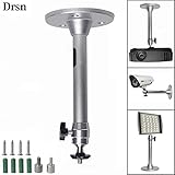 Mini Ceiling Projector Mount - for Projectors CCTV DVR Cameras - Drsn Angle Adjustable Projection - Length 175mm/6.88in Silver