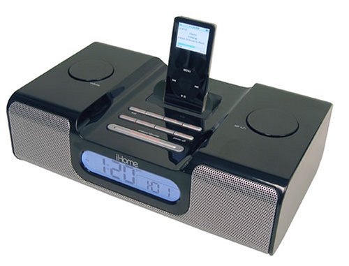 iHome iH5 Clock Radio and Speaker System for iPod (Black)