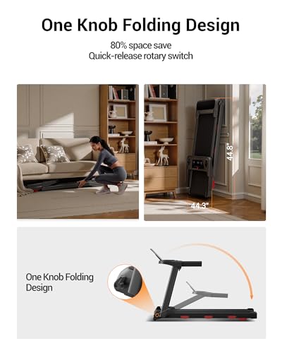 CURSOR 15% Auto Incline Treadmills for Home, 10S Folds Away Portable Treadmill with Led Screen & Handle Bar Up to 300LBS Capacity, 3.0HP 7-Layer Shock-Absorbing Walking Pad Treadmill 0.6-7.2MPH