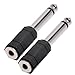 Kmise A7843 6.35mm 1/4 Male to 3.5mm 1/8 Female Mono Audio Mic Plug Adapter Jack, 2 Piece