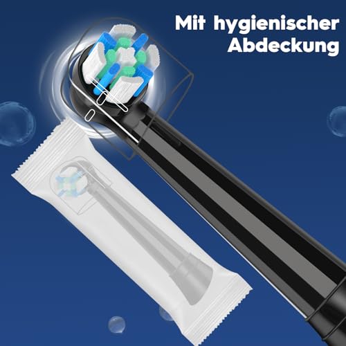 IO Replacement Toothbrush Heads Compatible with Oral B iO 2/3/4/5/6/7/8/9/10 Electric Toothbrushes, IO Toothbrush Attachments Compatible with Oral B, Brush Head with Medium Bristles (Black)