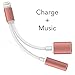 2 in 1 Lightning iPhone 7 Adapter & Splitter, Lightning Adapter and Charger, Lightning to 3.5mm Aux Headphone Jack Audio Adapter for iphone 7 / 7 plus (Rose Gold)