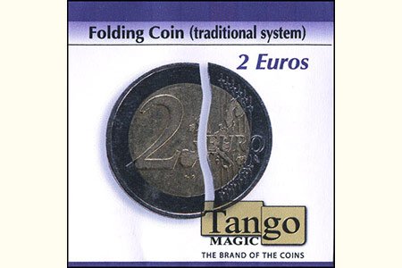 Folding Coin - 2 Euros (Traditional w/DVD) by Tango Magic - Trick (E0064)