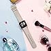 SWEES Leather Bands Compatible with Fitbit Versa 2 & Versa Lite Small & Large, Genuine Leather Band with Stainless Steel Buckle Strap Replacement Wristband for Versa Women Men, Rose Gold, Black, Brown