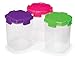 Sistema To Go Collection Medium Knick Knack Snack Container, 4.6 oz./136 mL, Pink/Green/Purple, 3 Count