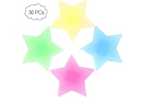 VGEBY Bike Wheel Spokes Beads, Plastic Luminous Bicycle Tire Spoke Bead Clip Decorations Bike Spoke Decorations (36PCS Star Beads)