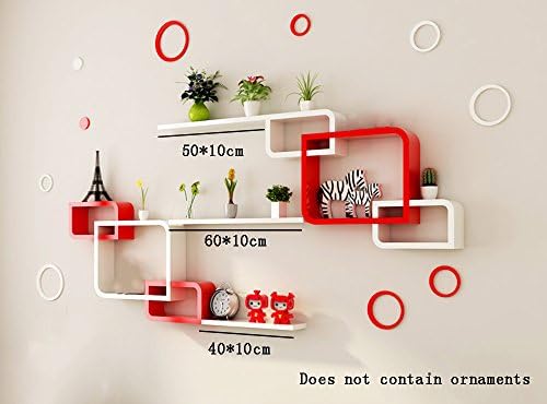 Flashing- Wood-based Panels Floating Shelf/wall Shelves/Plant Stand/bookshelf, Living Room Corridor Bedroom Wall Hanging Backdrop Decoration Rack Wall Frame ( Color : #4 )