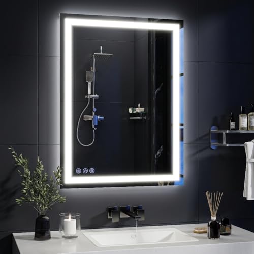 GLSLAND LED Bathroom Mirror 24x36 Anti-Fog Dimmable