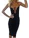 Allegrace Womens Summer Sexy Strap Criss Cross Bodycon Party Evening Dresses Black S