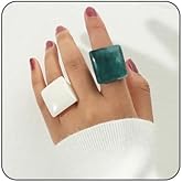 MarveBard Resin Chunky Rings for Women Multicolor Acrylic Knuckle Plain Rings Set Fashion Y2k Statement Rings Cute Acrylic Chunky Ring Jewelry