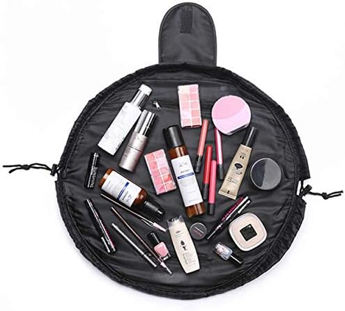 Fashion Cosmetic Bag Large Capacity Lazy Makeup Storage Bag Organizer Waterproof Cosmetic Pouch (Black) For Women