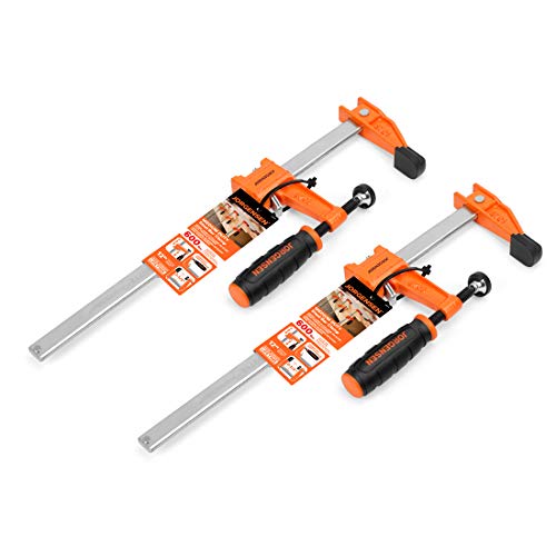 2pack Steel Bar Clamps Set, 12inch Medium Duty, 600 Lbs