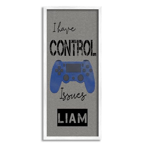 Stupell Industries Control Issues Gamer Personalized Framed Giclee Art by TSB a…