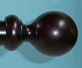 Ball Wood Finial in Dark Chocolate Finish for 1-3/8