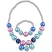 SmitCo LLC Kids Jewelry - For Little Girls and Toddlers - Blue Stretch Necklace and Bracelet Set - Great Costume Jewelry and Accessories Sets For Children To Play Pretend and Dress Up by