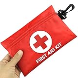 Small First Aid Kit, 100 Pieces Compact Waterproof Mini Emergency Survival Kit FDA OSHA Compliant for Home, Workplace, Vehicle, Travel, Camping, Backpacking Outdoor (Red)