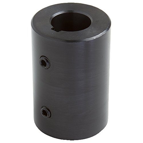 Climax Part MRC-15-KW Mild Steel, Black Oxide Plating Rigid Coupling, 15 millimeters bore, 31 millimeters OD, 50 millimeters length, M 6 x 6 Set Screw