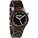 Wood Grain Handmade Mens Wrist Watch - Natural Black Sandalwood All Wooden Watch