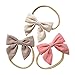 Cherssy Baby Bows and Headbands, 3pcs Super Stretchy Nylon Hairbands for Newborn Infant Toddler Baby Girls