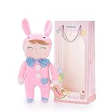 Me Too Angela Smiling Bunny Stuffed Dolls Rabbit Plush Toys Pink 12''+Gift Bag