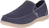 crocs Men's Santa Cruz Clean Cut Slip-On Loafer, Navy/Tumbleweed, 10 M US