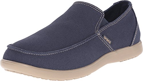 Crocs Men's Santa Cruz Clean Cut Slip-On Loafer, Navy/Tumbleweed, 10 M US