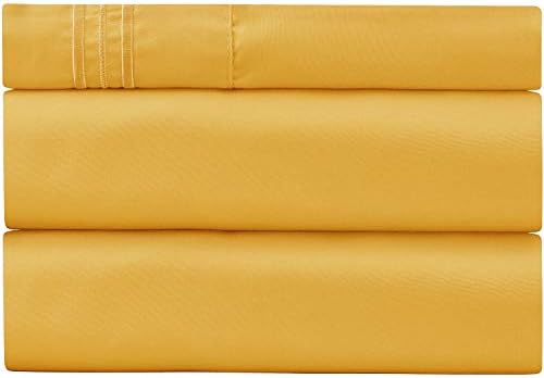 Sweet Sheets Bed Sheet Set Twin Yellow - 1800 Double Brushed Microfiber Bedding - Wrinkle, Fade, Stain Resistant - Soft and Durable - All Season - 3 Piece (Twin, Yellow)