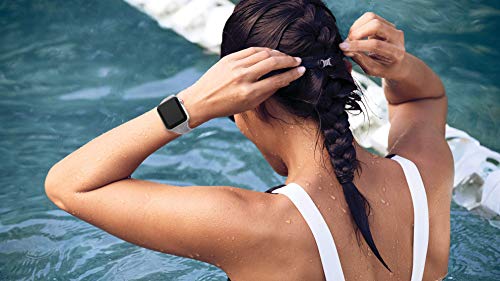 SWEES Sport Band Compatible with Apple Watch 38mm 40mm 42mm 44mm, Shiny Bling Glitter Soft Slim Thin Narrow Small Replacement Silicone Strap Compatible for iWatch Series 5/4/3/2/1, Sport Edition Women