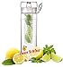 Infuser Water Bottle 27 Ounce - Updated for 2015! - FREE Recipe Booklet with Order* - Made of Eastman Tritan™ - Create Your Own Flavored Water, Naturally, with Ingredients YOU Select | The Fun & Healthy Way to Enjoy Your Daily Water.