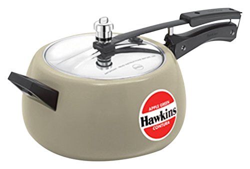 Hawkins Ceramic Coated Contura Pressure Cooker, 5 L, Apple Green