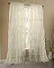 Gee Di Moda Cream 60x63 inch Ruffled Curtains for Bedroom, Living Room, Kids Room & Nursery - Shabby Chic, Modern, Semi-sheer, Washable, Polyester